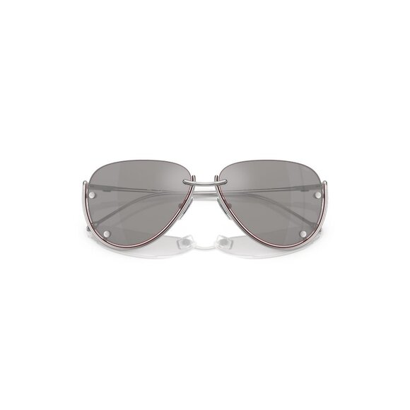 New DIESEL Silver Semi Rimless Aviator DL1003 103/6G Sunglasses Women - Picture 4 of 6